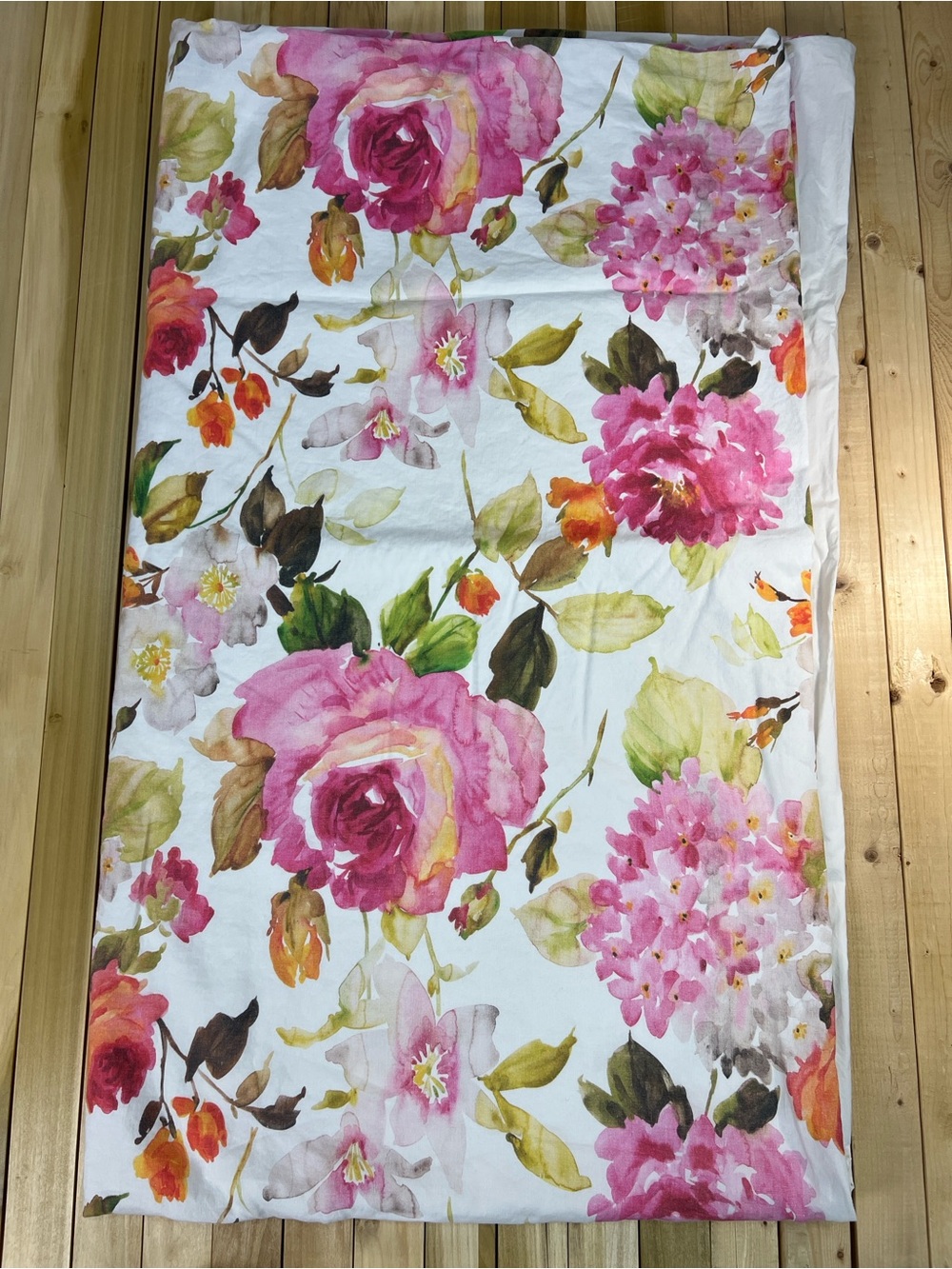 Linen cotton blend  floral duvet cover made in Portugal queen cottage core